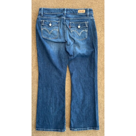 Levis 529 Curvy Bootcut Jeans Womens 32x30 Flap Pocket Stretch Flare Blue Denim - Picture 3 of 7